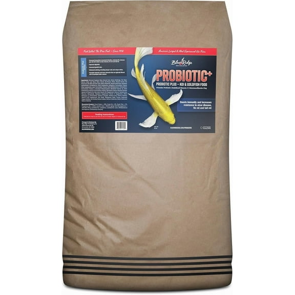 Blue Ridge Koi Fish Food 50lb - Koi Food 3/16” Probiotic Plus, Goldfish Food, Premium Fish Food for Ponds, Ponds Fish Food, Koi Food Fall and Winter Fish Food, Floating Pond Pellets