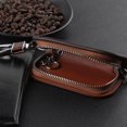 thumbnail image 4 of HAHDAXIA Leather Car Key Case Holder Leather Car Key Keychain Holder Metal Hook and Keyring Zipper Auto Car Key Chain, 4 of 7
