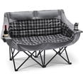 thumbnail image 6 of Double Camping Chair for Adults, Outdoor Heavy Duty Folding Loveseat for 2 Person, Oversized Padded Camping Couch for Adults with Cup Holders and Carrying Bag, Portable Double Camp Chair Black, 6 of 8