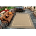 thumbnail image 3 of 7.5' Beige and Brown Round Polypropylene Area Throw Rug, 3 of 3