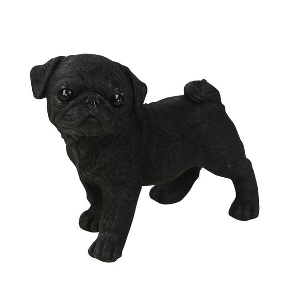 APLVFFZH Cute Dog Statue Decorative Nonslip Animal Miniature Pug Figurine Puppy Sculpture Black
