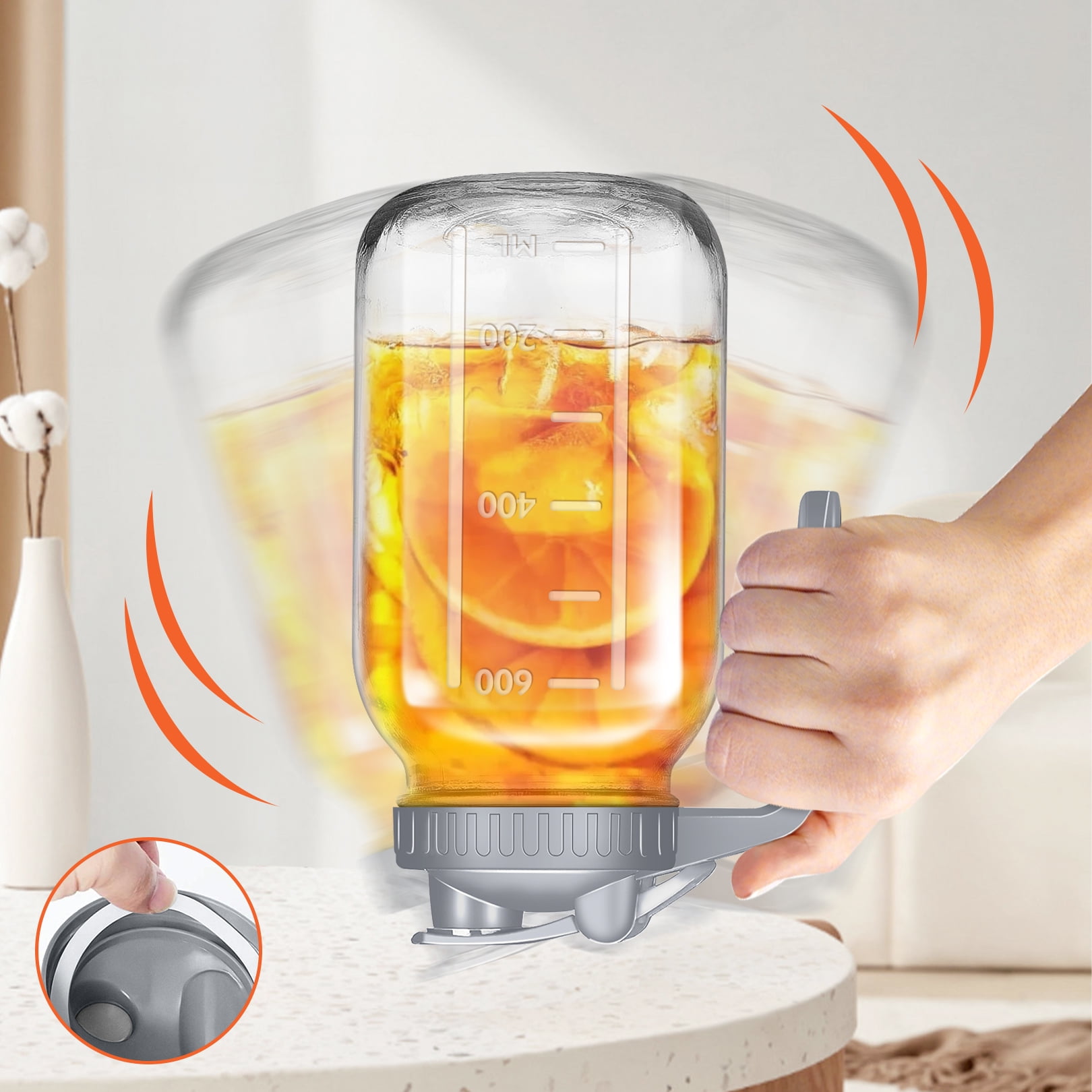 32 OZ 2Packs Glass Pitchers with Handle and Lid, 32oz Breast Milk Pitcher, Wide Mouth Mason Jar Pitcher, Leak Proof Drink Pitcher Water Pitcher, for Breastmilk, Water, Juice, Milk, Tea, Iced Coffee
