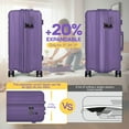 thumbnail image 2 of New York Xpress 30" Large Checked Hardside Luggage, Expandable Suitcase with Spinner Wheels and TSA Lock, Purple - DQ135, 2 of 10