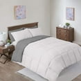 thumbnail image 5 of Sheetsnthings Reversible Down Alternative Comforter, Medium Warmth (41-Ounces of Fill) Oversized Queen Blanket, Grey-White, 5 of 7