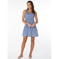 thumbnail image 4 of Celebrity Pink Women's and Women's Plus Smocked Ruffle Mini Dress, Size XS-4X, 4 of 7