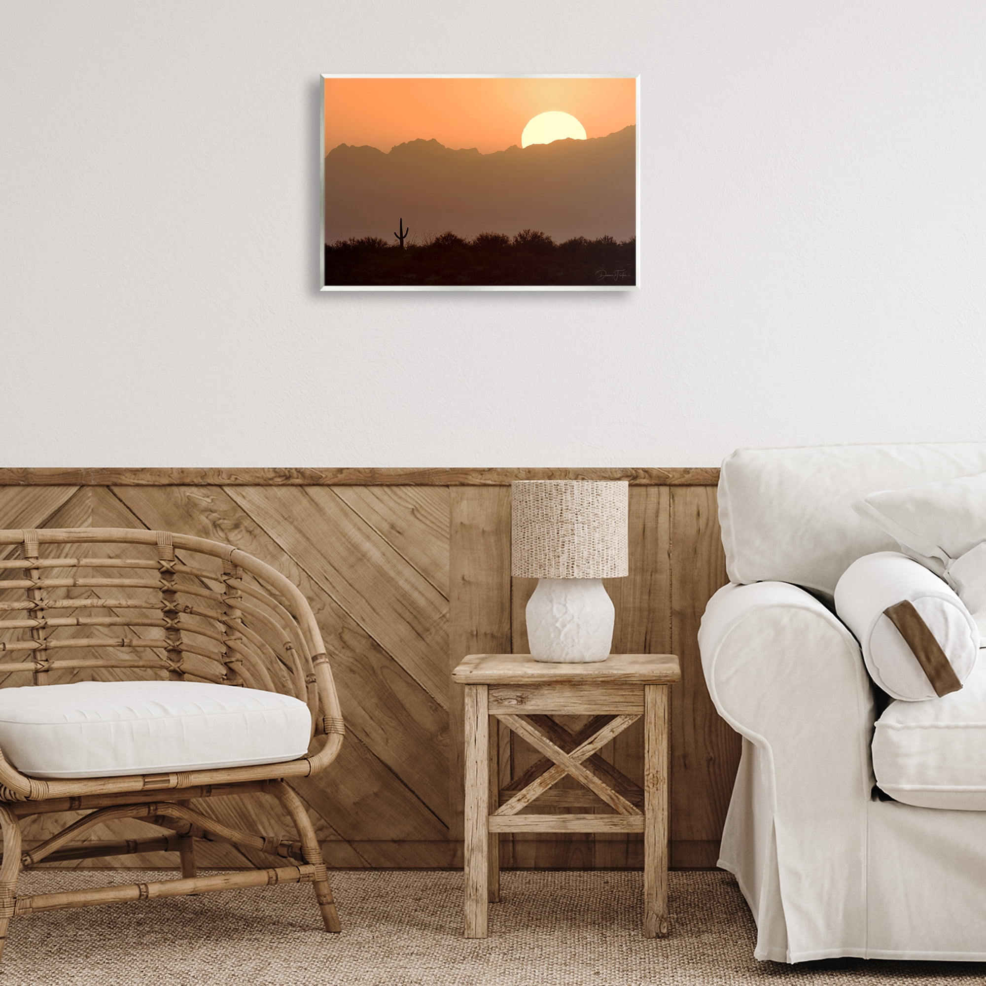 Stupell Industries Sunlit Desert Cactus Landscape & Nature Photography Unframed Art Print Wall Art, 19 x 13