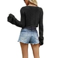 thumbnail image 7 of Wassery Women Autumn Winter Knitted Short Sweaters Solid Color Long Sleeve Crewneck Pullover Sweater Knitwear Tops, 7 of 7