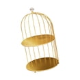 thumbnail image 3 of Cosmetics Iron Storage Rack Jewelry Bathroom Makeup Holder Dessert Display Stand gold 2 tier, 3 of 9