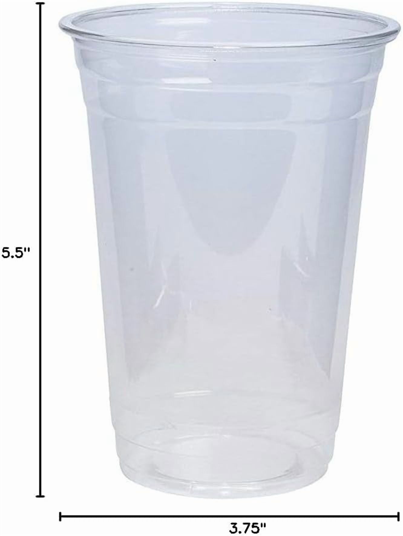 GUSTO 20 Oz Clear Plastic Cups Disposable Iced Coffee Cups, 100-Pack