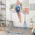 thumbnail image 2 of Qaba Folding Gymnastics Bar, Expandable Horizontal Kip Bar for Kids, Blue, 2 of 10