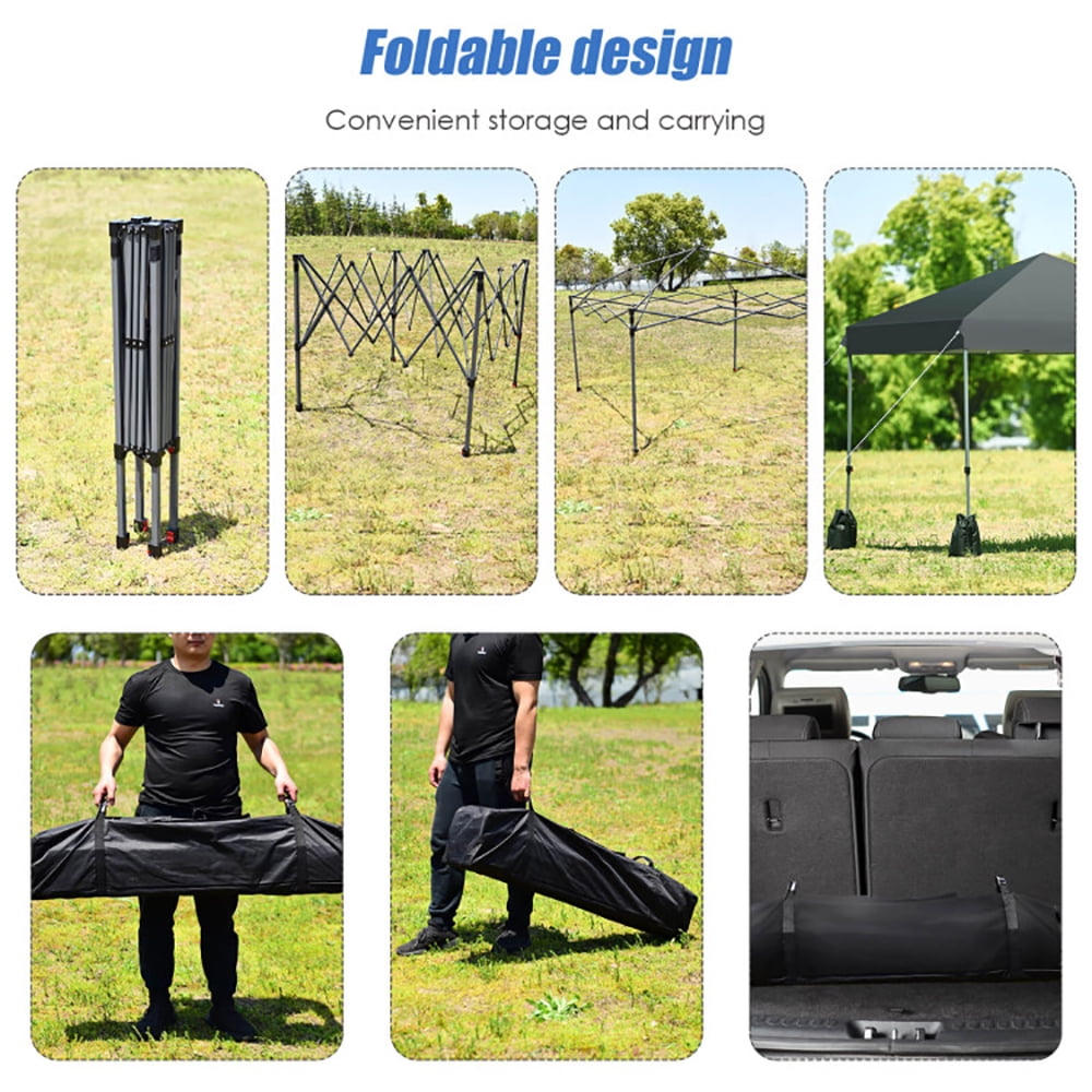 Aimee Lii 8' x 8' Outdoor Pop up Canopy Tent with Roller Bag, Gazebo Tent for Party Wedding BBQ Events, Gray Aimee Lii 8' x 8' Outdoor Pop up Canopy Tent with Roller Bag, Gazebo Tent for Party Wedding BBQ Events, Gray