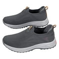 thumbnail image 4 of Womens Platform Sneakers Breathable Slip on Walking Shoes Nonslip Low Top Tennis Shoes Comfortable Arch Support Nursing Shoes Gray Size 7, 4 of 5