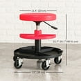 thumbnail image 2 of Tabouret de Garage Roulant, Tabouret de Mécanicien Capacité de 300 Lb avec Roues de 2,5 Pouces, Rangement pour Plateaux à Outils, Hauteur Réglable, Rouge, 2 of 6