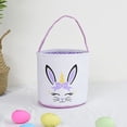 thumbnail image 2 of Cesta de Pascua portátil con forma de conejito, organizador para guardar huevos y dulces. Púrpura, 2 of 8