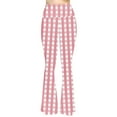 thumbnail image 5 of QATAINLAV Plaid Pants for Women Casual High Waist Flared Leggings Milk Silk Soft Yoga Pants 2024 Fall Bell Bottom Trousers Red S, 5 of 8