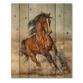 thumbnail image 3 of Designart 'A Brown Horse In The Race' Farmhouse Print on Natural Pine Wood, 3 of 5