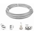 thumbnail image 3 of 14-Piece Steel Cable Set - 10M Wire Cable - 3 mm Diameter - Steel Cable with Fasteners - For Outdoor Garden - M4 Turnbuckle - Outdoor Metal Cable - Clothesline - For Tent Rope, Clotheslines & Outdoor, 3 of 5