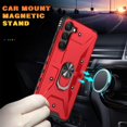 thumbnail image 4 of Case for Samsung Galaxy S23 Case Military Grade Drop Case with Kickstand Metel Ring Magnetic Holder Shockproof Protective for Galaxy S23 Phone Case (Red), 4 of 17