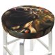 thumbnail image 3 of Balery Pug Wearing Sunglasses Flowers Fundas de asiento para taburete de bar redondo de tela de terciopelo ajustables que protegen de arañazos y manchas para sillas de 14 a 17 pulgadas.-14 inch, 3 of 7