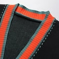 thumbnail image 5 of Mens Crewneck Sweater Quarter Zip Color Block Pullovers Comfortable Dailywear Winter Clothes with Buttons, Black, Size XXXL, 5 of 7