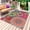 Light Green Light Blue Deep Red, variant on Colorful Ethnic Outdoor Rug 5x7 Ft - Reversible Patio Rug Outdoor Camping Rugs, National Modern Geometric Blue Green Washable Indoor Outdoor Area Rugs, Non-Slip Outdoor Carpet Runner for Deck/Porch