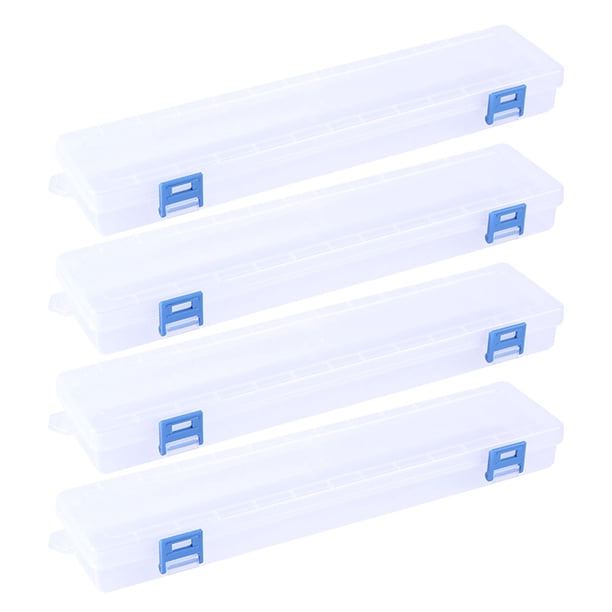 GOOHOCHY Caja de bolígrafos de dibujo, caja de pinceles para pinturas, caja de bolígrafos de caligrafía, caja de herramientas diaria para el hogar, 4 Uds.