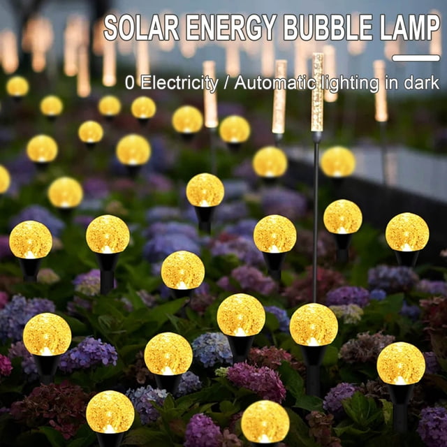 Luces solares para exteriores Wamans, impermeables, 1 unidad, 10 LED, lámpara solar para jardín, cálida, RGB, cambio de color, para decoración de césped, patio, pasarela o patio.