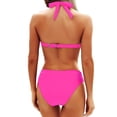 thumbnail image 5 of BESEW7 Women Swimsuit Bikini 2 Piece Set, Halter Push Up Separates Swimsuit, 2026 New Trendy High Waisted Tummy Control Swimwear for Beach Vacation Watermelon Red M, 5 of 5