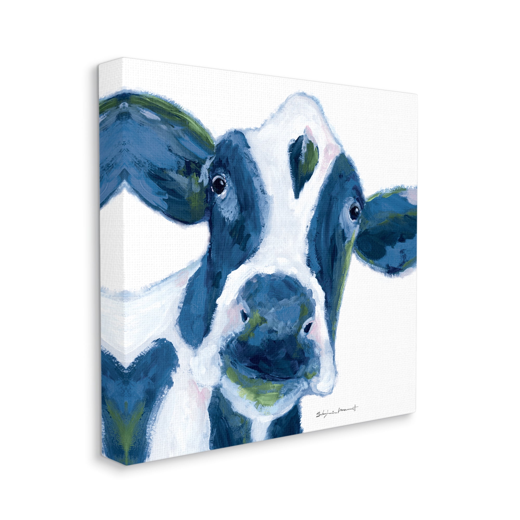 Stupell Country Cow Face Farm Animal Animals & Insects Painting Gallery Wrapped Canvas Print Wall Art