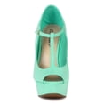thumbnail image 4 of Breckelle BB11 Women Suede Peep Toe T-Strap Platform Sandal Wedge, 4 of 5