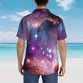 thumbnail image 5 of Celestial Cloud Stars and Galaxy Mens Hawaiian Shirt Short Sleeve Casual Button Up Tropical Summer Beach Shirt, 5 of 9