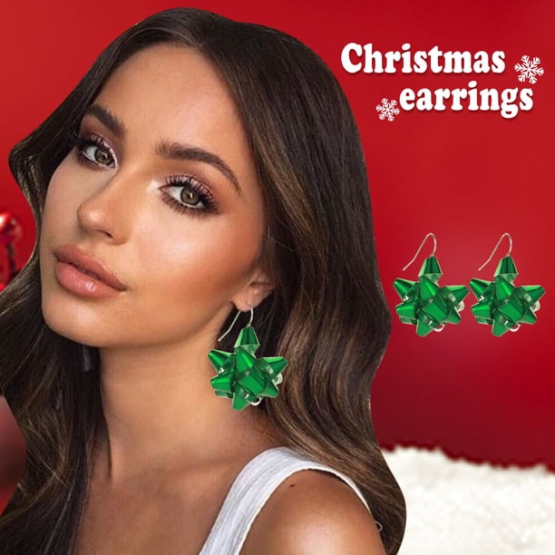 Pendientes para mujer, regalos para mujer, pendientes de moda para mujer, pendientes navideños, lindas joyas festivas, pendientes para envolver las orejas para mujer.