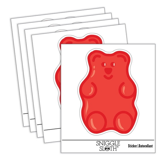 Gummi Bear Candy Car Window Bumper Water Bottle Phone Tablet Laptop Waterproof Vinyl Decal Sticker Set 5-Pack - Gloss Finish - 2.0"