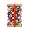 thumbnail image 1 of 74 piezas de bolas de Navidad con purpurina perfecl irrompibles Rojo, 1 of 8