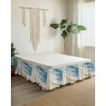 thumbnail image 2 of Abstract Beach Waves Bed Skirt California King Size 16 Inch Drop, Watercolor Blue Ocean Decor Wrap Around Dust Ruffle Bedskirts, Wrinkle & Fade Resistant Easy Fit Bedskirt with Adjustable Elastic, 2 of 8