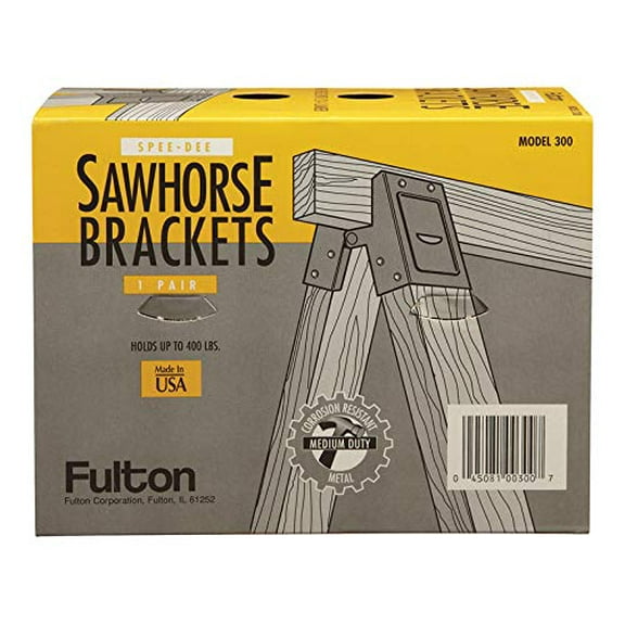 Fulton 2 in. H x 4 in. W Sawhorse Brackets 400 lb. Capacity Black 1 pk