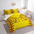 thumbnail image 3 of Manfei Baseball Pattern 7pcs Bedding Comforter Set,Ball Sport Lovers Queen Bedding Sets,First Letter M Queen Sheet Sets For Boys Teens,Super Cozy Room Decor Reversible, 3 of 8