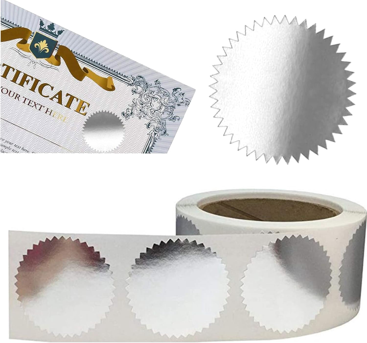 Lot De 100 Autocollants De Gaufrage Vierges Dorés Métallisés 45mm - Sceau Certificat, Invitations Mariage