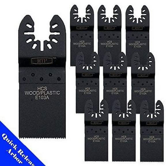 MTP 10 Standard Fine Quick Release Universal Fit Multi Tool Oscillating Multitool Saw Blade for Craftsman Rockwell Hyperlock Porter Cable Black & Decker  Ridgid Ryobi Bosch Tool Free System