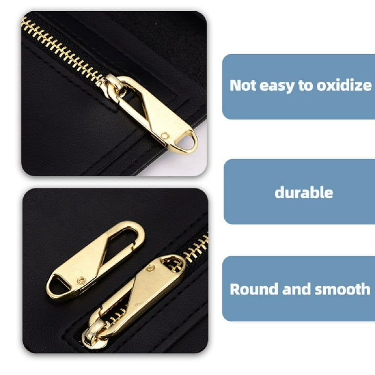 10 Pieces Zipper Pulls Replacement Zipper Pull Tab Detachable Zipper Clip Metal Zipper Pulls for Jacket, Luggage, Suitcase, Backpack