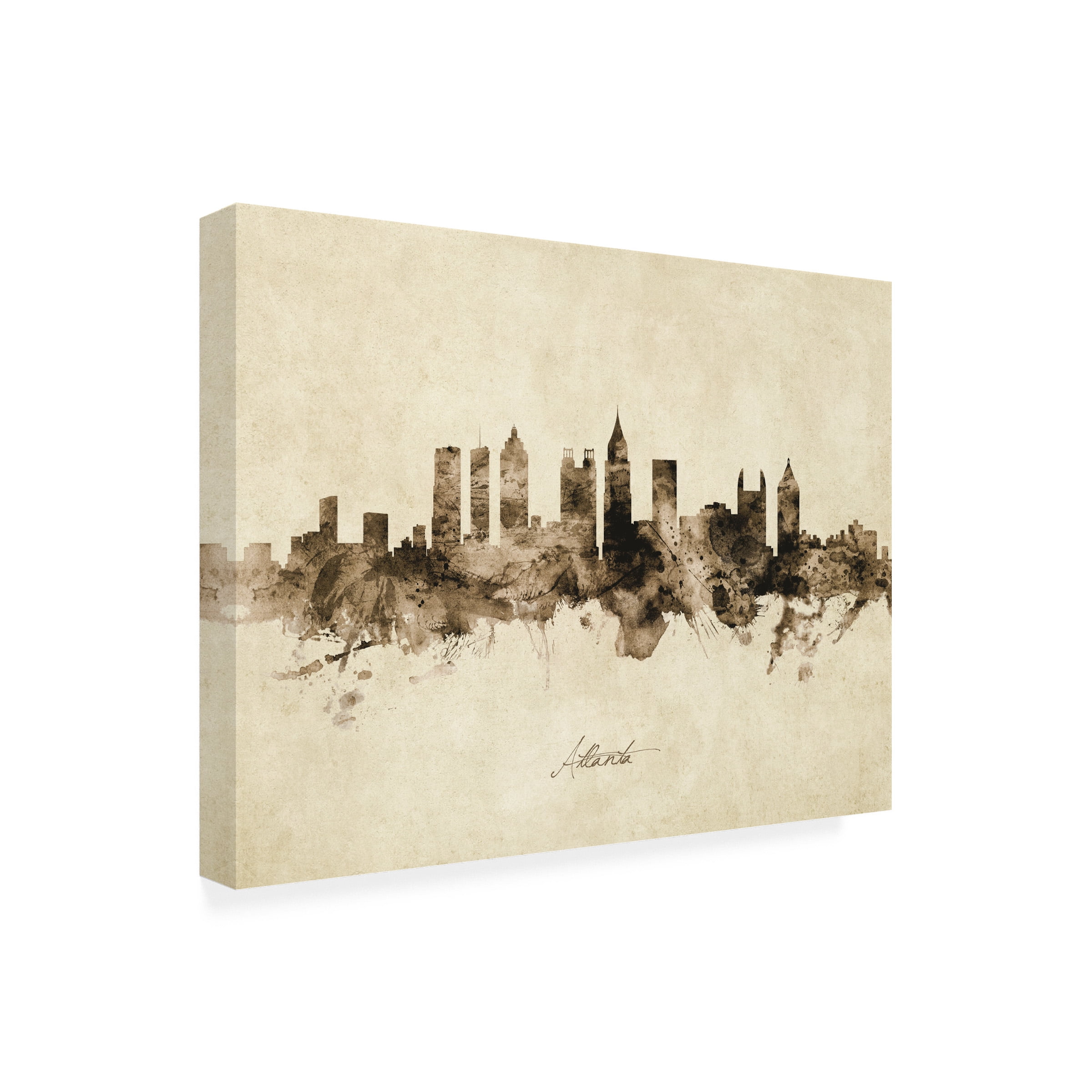 Michael Tompsett 'Atlanta Georgia Skyline Vintage' Canvas Art