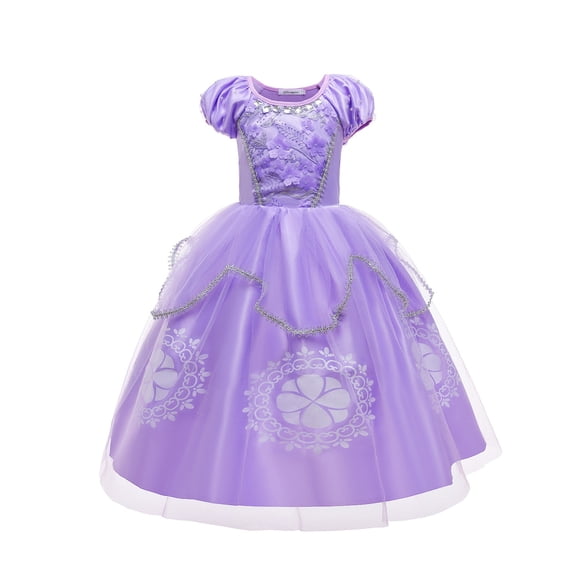 Little Girls Sofia Princess Costume Birthday Christmas Party Halloween Cosplay Fancy Dress Up Outfits