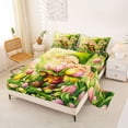 thumbnail image 2 of Erosebridal Cute Cartoon Gnome Bed Sheets,Pink Yellow Tulip Flowers King Sheets For Kids Girls 4 Pieces, 2 of 6