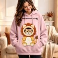 thumbnail image 2 of DHFJKG Women's Hoodie With Pet Pouch, Cute Lion Graphic Pet Holder Zipper Pocket Carries Pullover, 2 of 4