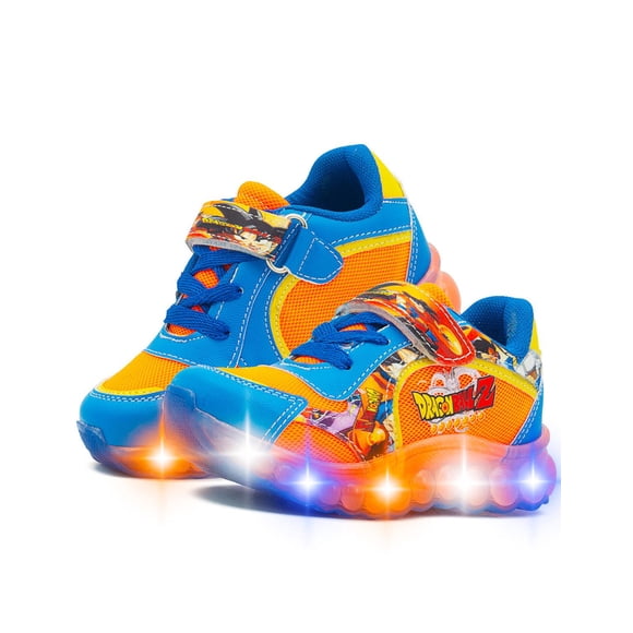 Tenis con Luces Pequenos Pasos Dragón Ball Z para Niño 15-22 Naranja 15.5