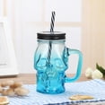 thumbnail image 1 of Yisang Halloween Gradient Colored Glass Cup With Transparent Lid And Straw Cup, 1 of 5