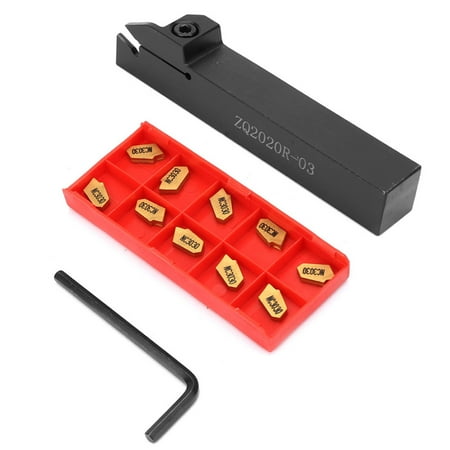 

Henmomu ZQ2020R-3 Lathe Grooving Turning Tool Holder + 10pcs SP300 Carbide Inserts + Wrench Tool Holder ZQ2020R-3