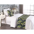 thumbnail image 2 of Botanical Bed Runner Set, Vintage Durian Fruit Branches Flowers and Leaves Nature Night, Decorative Bedding Scarf & a Pillow Sham for Hotels Homes, Twin, Green Dark Blue and Peach, by Ambesonne, 2 of 3