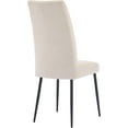 thumbnail image 4 of Modern Dining Chairs Set of 2, Velvet Upholstered, Channel Tufted Back, Black Metal Legs, for Kitchen, Restaurant, Dining Room Furniture, (Beige), 4 of 6