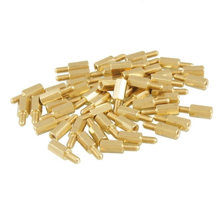 50 Pieces M3 Male x M3 Female 6mm Brass Screw Hexagonal PCB Spacer Stand Offs